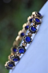 STONEAGE Black Diamond ve Safir Mavi Taşlı Bileklik thumbnail 2