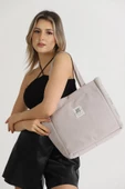 Shaka Krem Shk52 The Tote Bag Kanvas Kumaş Günlük Kadın Kol Ve Omuz Çantası U:30 E:30 G:10 thumbnail 3