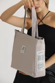 Shaka Krem Shk52 The Tote Bag Kanvas Kumaş Günlük Kadın Kol Ve Omuz Çantası U:30 E:30 G:10 thumbnail 2