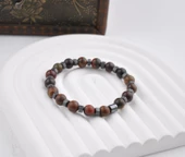 10 MM Zeytin Ağacı Onix Unisex Doğal Taş Bileklik - 1