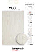 Wool Wl004a Bej Halı Sisal Bukle Dekoratif Kabartmalı Halı Tozsuz Antialerjik Salon Halısı Koridor Özel Ölçü BEYAZ - 6