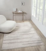 Truva TV036A Krem Rengi Halı Gri ve Bej Detaylı Akrilik Yumuşak Salon Halısı Özel Ölçü KREM-VIZON thumbnail 3