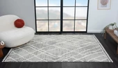 Wool Wl003a Gri Halı Antrasit Detaylı Sisal Bukle Dekoratif Kabartmalı Halı Tozsuz Antialerjik Özel Ölçü GRI-BEYAZ thumbnail 2