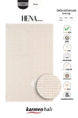 Hena HN001A Krem Şönil Kilim İnce Yumuşak Toz Yapmaz Kaymaz Taban Makinada Yıkanabilir Modern Halı Özel Ölçü KREM - 5