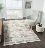 Lotus 8576 Gri Halı Renkli Detay Modern Desenli İnce Akrilik Tozuaz Salon Halısı Yatak Odası Koridor Özel Ölçü RENKLI thumbnail 3