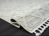 Loop Lp004a Beyaz Halı Dekoratif Sisal Bukle Tozsuz Antialerjik Salon Halısı Yatak Odası Koridor Özel Ölçü BEYAZ thumbnail 4