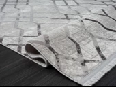 Tokyo 1704 Gri Halı Antrasit Detaylı Geometrik Desen Modern Akrilik Halı Kaymaz Taban Tozuaz Özel Ölçü GRI - 4
