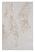 Kaftan Kf007b Bej Halı Geometrik Kabartma Desenli Akrilik Halı Tozuaz Salon Halısı Yatak Odası  Özel Ölçü KREM-BEJ thumbnail 1