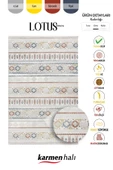 Lotus 8565 Gri Halı Renkli Kilim Desenli Modern Ince Akrilik Tozuaz Salon Halısı Yatak Odası Koridor Özel Ölçü RENKLI thumbnail 6