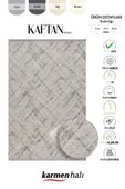 Kaftan Kf004g Gri Halı Kabartma Desenli Akrilik Halı Tozuaz Salon Halısı Yatak Odası Halısı Koridor Özel Ölçü KREM-A.GRI thumbnail 6