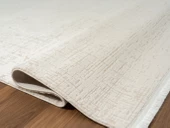 Kaftan Kf002a Bej Halı Kabartma Desenli Akrilik Halı Tozuaz Salon Halısı Yatak Odası Halısı Koridor Özel Ölçü KREM thumbnail 2