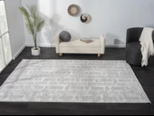 Sümer Sm007a Gri Halı Geometrik Desen Dekoratif Modern Tozuyok Antialerjik Salon Yatak Odası Koridor Özel Ölçü POLY. KEMIK thumbnail 2