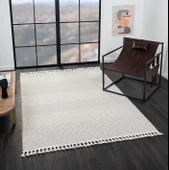 Wool Wl006a Gri Halı Sisal Bukle Dekoratif Tozsuz Antialerjik Salon Halısı Yatak Odası Koridor Özel Ölçü BEJ-VIZON thumbnail 3