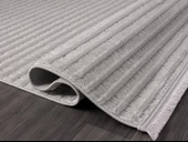 Sümer Sm008g Gri Antrasit Çizgi Desen Halı Dekoratif Modern Tozuyok Antialerjik Salon Halısı Koridor Özel Ölçü POLY. KEMIK thumbnail 4