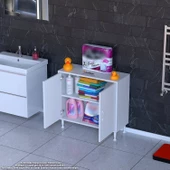 Modilayn SÖKE Küçük Alanlar İçin Akıllı Çözümler 85x75x32,5 cm’ lik 2 Kapaklı 2 Göz Raf Dolap - 1