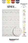 Sümer Sm012a Krem Rengi Halı Renkli Kilim Desenli Dekoratif Modern Antialerjik Salon Halısı Özel Ölçü RENKLI thumbnail 6