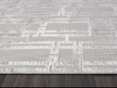 Sümer Sm007a Gri Halı Geometrik Desen Dekoratif Modern Tozuyok Antialerjik Salon Yatak Odası Koridor Özel Ölçü POLY. KEMIK thumbnail 5