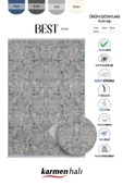 Best 110 Gri Halı Spor Desen Lacivert Detaylı Ince Parlak Makinada Yıkanabilir Antialerjik Modern Özel Ölçü GRI-MAVI - 6