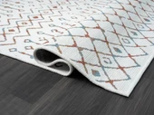 Lenda Ld002a Gri Kilim Renkli Detaylı Ince Antialerjik Kaymaz Taban Makinada Yıkanabilir Salon Halı Özel Ölçü RENKLI - 4