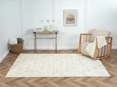 Lenda Ld004a Gri Kilim Antrasit Detaylı Ince Antialerjik Kaymaz Taban Makinada Yıkanabilir Halı Özel Ölçü KREM - 2