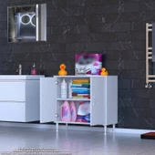 Modilayn SÖKE Küçük Alanlar İçin Akıllı Çözümler 85x75x32,5 cm’ lik 2 Kapaklı 2 Göz Raf Dolap - 2