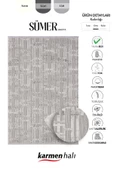 Sümer Sm007a Gri Halı Geometrik Desen Dekoratif Modern Tozuyok Antialerjik Salon Yatak Odası Koridor Özel Ölçü POLY. KEMIK thumbnail 6