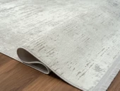 Lotus 8563 Açık Gri Halı Gri Detaylı Modern Ince Akrilik Tozuaz Salon Halısı Yatak Odası Koridor Özel Ölçü GRI thumbnail 4