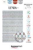 Lenda Ld002a Gri Kilim Renkli Detaylı Ince Antialerjik Kaymaz Taban Makinada Yıkanabilir Salon Halı Özel Ölçü RENKLI - 6