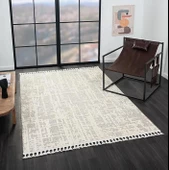 Wool Wl007a Bej Halı Sisal Bukle Dekoratif Kabartmalı Halı Tozsuz Antialerjik Salon Halısı Koridor Özel Ölçü VIZON-BEYAZ thumbnail 3