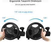 Anunnaki Doyo R270 Direksiyon Seti Çift Motorlu Titreşim Özelliği Kolay Sabitlenir Uzun Ömürlü Xbox Pc PS Uyumlu Set Gerçekçi Oyun Deneyimi - 3
