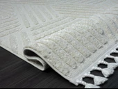 Loop Lp001a Beyaz Halı Dekoratif Sisal Bukle Tozsuz Antialerjik Salon Halısı Yatak Odası Koridor Özel Ölçü BEYAZ thumbnail 4