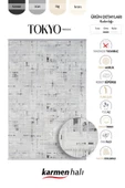 Tokyo Tk005g Gri Halı Antrasit Detaylı Modern Akrilik Halı Kaymaz Taban Tozuaz Salon Halısı Koridor Özel Ölçü GRI - 6