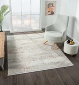 Lotus 8574  Gri Halı Renkli Detaylı Modern İnce Akrilik Tozuaz Salon Halısı Yatak Odası Koridor Özel Ölçü RENKLI thumbnail 3