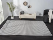 Sümer Sm008g Gri Antrasit Çizgi Desen Halı Dekoratif Modern Tozuyok Antialerjik Salon Halısı Koridor Özel Ölçü POLY. KEMIK thumbnail 2