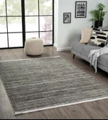 Best 109 Siyah Halı Beyaz Detaylı Ince Parlak Makinada Yıkanabilir Antialerjik Modern Salon Halısı Özel Ölçü SIYAH - 2