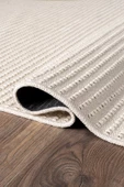 Hena HN001A Krem Şönil Kilim İnce Yumuşak Toz Yapmaz Kaymaz Taban Makinada Yıkanabilir Modern Halı Özel Ölçü KREM - 3