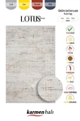 Lotus 8574  Gri Halı Renkli Detaylı Modern İnce Akrilik Tozuaz Salon Halısı Yatak Odası Koridor Özel Ölçü RENKLI thumbnail 6