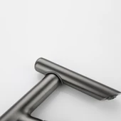 Modern Black Mat Siyah Tezgah Üstü Lavabo Bataryası Özel Tasarım Döner Banyo Lavabo Bataryası - 6
