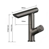 Modern Black Mat Siyah Tezgah Üstü Lavabo Bataryası Özel Tasarım Döner Banyo Lavabo Bataryası - 3