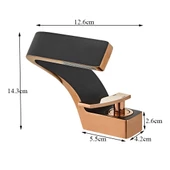 Krom Pirinç Lüx Gold Siyah Havza Şelale Banyo Lavabo Bataryası - 5