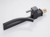 Özel Tasarım Matte Black Banyo Bataryası Retro Şelale Kare Havza Lavabo Bataryası - 7