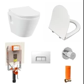 VitrA İntegra Rim-ex Kanalsız Asma Klozet + VitrA Slim Duroplast Klozet Kapağı + Gömme Rezervuar 7062L003-0850 thumbnail 1