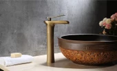 Antik Rustik Gold Çanak Şelale Lavabo Bataryası Nostaljik Özel Seri - 1