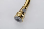 Altın Krom 360 Derece Döner Spiral Başıklı Spray Modlu Mutfak Lavabo Evye Bataryası - 7