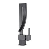 Özel Tasarım Matte Black Banyo Bataryası Retro Şelale Kare Havza Lavabo Bataryası - 3