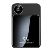 ScHitec 22.5W Magsafe Kablosuz ve Dijital Ekranlı AI Çipli 5000mAH Powerbank Siyah YK915 - 1