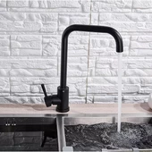 Siyah Mutfak Evye Bataryası Lavabo Musluğu Matte Black Mutfak Eviye Musluk Tezgah Üstü Batarya - 4