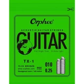 Orphee TX-1-010 Akustik Gitar 0.10 İnce Mi Teli - 1
