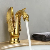 Anunnaki Kuğu Batarya Lüks Bakır Lavabo Banyo Sıcak ve Soğuk - 1