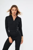 Lesa Wear Fitilli Kapüşonlu Içi Polarlı Yumuşacık Şardonlu Kaşkorse Crop Sweatshirt Hırka - 3